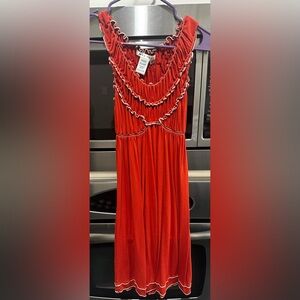 Max Studio Red Girls' Ruffle-Trim Dress